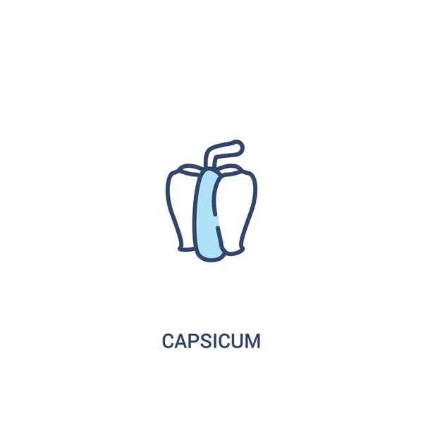 Concepto de capsicum 2 icono de color. ilustración de elemento de línea simple — Vector de stock