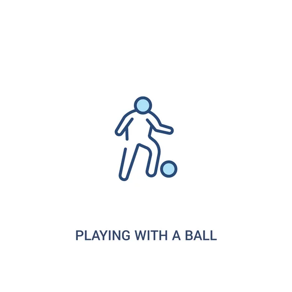 Spielen mit einem Ball Konzept 2 farbige Symbol. einfaches Linienelement — Stockvektor