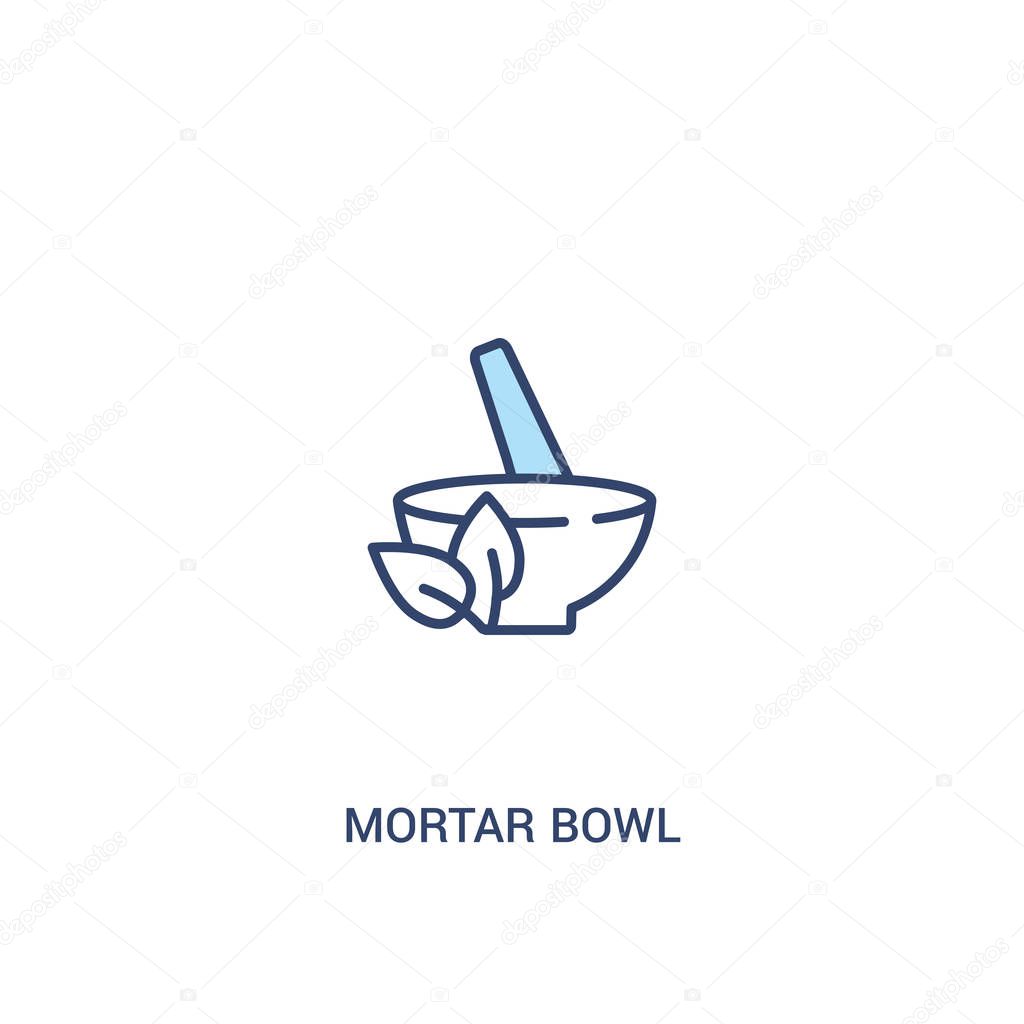 mortar bowl concept 2 colored icon. simple line element illustra