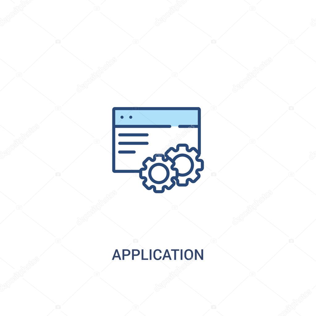 application concept 2 colored icon. simple line element illustra