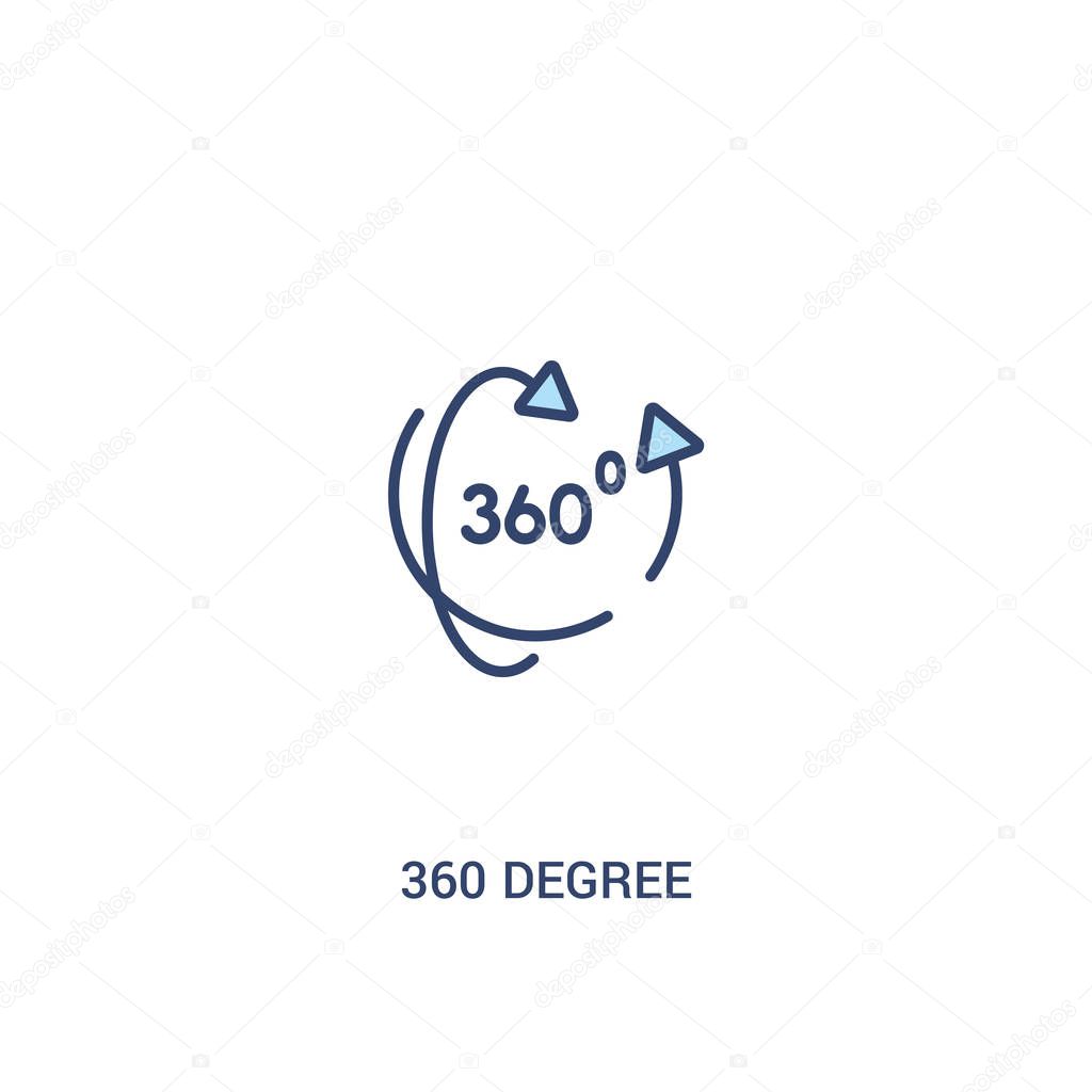 360 degree concept 2 colored icon. simple line element illustrat