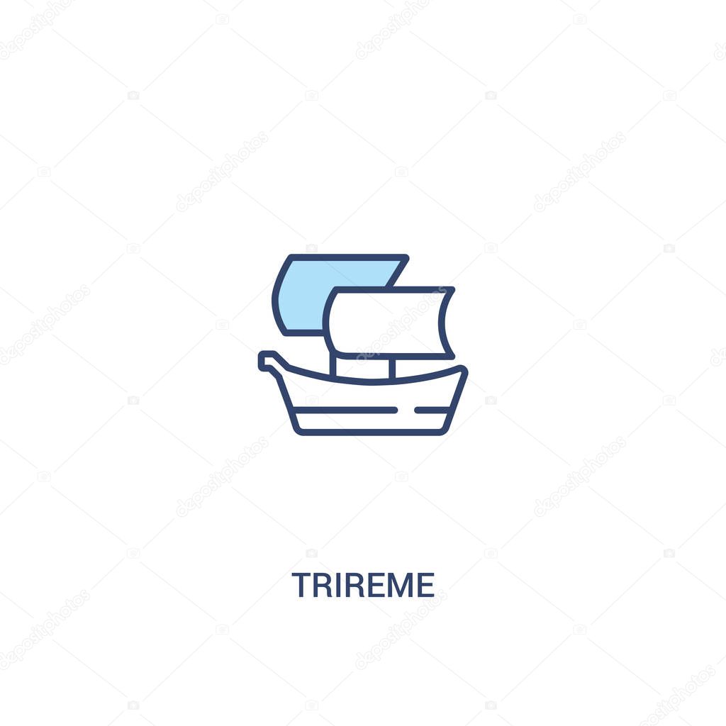 trireme concept 2 colored icon. simple line element illustration