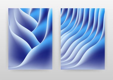 Mavi dalgalı şekiller. yıllık rapor, broşür, el ilanı, pos tasarımı