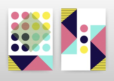 Yıllık rapor için geometrik yuvarlak üçgen soyut tasarım, broc