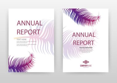 Yıllık rapor, broşür, el ilanı, p için mor çiçek yaprağı tasarımı