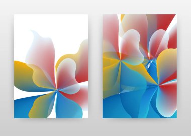 Mavi kırmızı kahverengi çiçek konsepti. yıllık raporun soyut tasarımı,