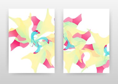 Mavi kırmızı sarı konsepti. yıllık raporun soyut tasarımı, broş