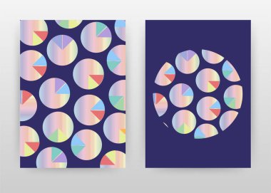 Yıllık rapor için mavi tasarım renkli yuvarlak pasta grafikler, broc