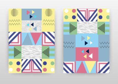 Yıllık rapor, broşür için geometrik renkli soyut tasarım, 