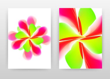 Yıllık rapor Kırmızı yeşil çiçek kavramı soyut tasarım, broş