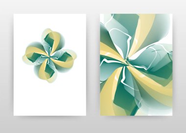 Yıllık rapor 3d yeşil kahverengi çiçek yaprakları kavram tasarımı, br