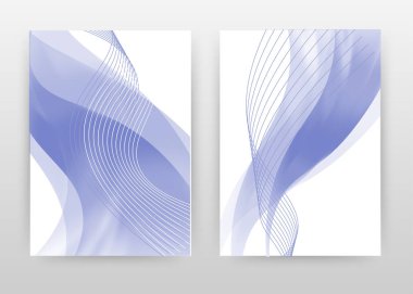 Yıllık rapor, broşür, fl için beyaz tasarım mavi dalgalı çizgiler