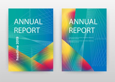 Yıllık rapor için geometrik sıvı renkli şekiller tasarım, broş