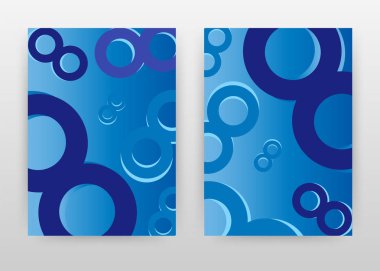 Yıllık rapor, broşür, el ilanı, po Yuvarlak mavi elemanları tasarımı