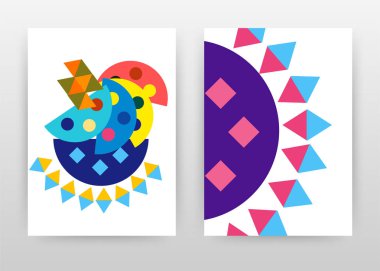 Yıllık rapor için renkli mavi kırmızı mor sarı tasarım, brochu