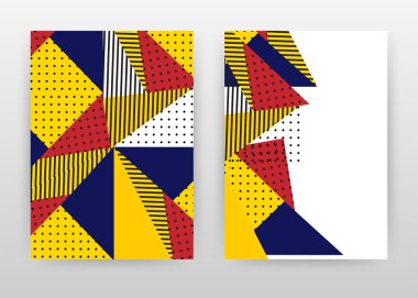 Yıllık rapor için sarı, kırmızı, mavi tasarım, broşür, el ilanı, pos