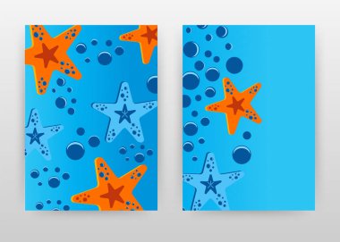 Turuncu okyanus deniz yıldızları yıllık rapor, broşür, el ilanı için tasarım