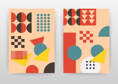 Yıllık rapor için kırmızı sarı kahverengi geometrik tasarım, broşür, f