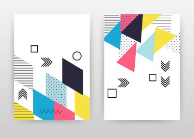 Geometrik minimalist renkli kırmızı, mavi, siyah, sarı tasarım fo