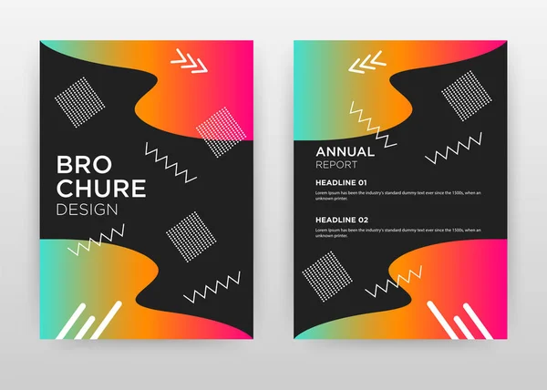 Éléments colorés sur le design noir pour rapport annuel, brochure, f — Image vectorielle