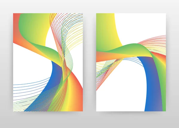 Diseño de líneas de onda coloridas para informe anual, folleto, volante, p — Vector de stock