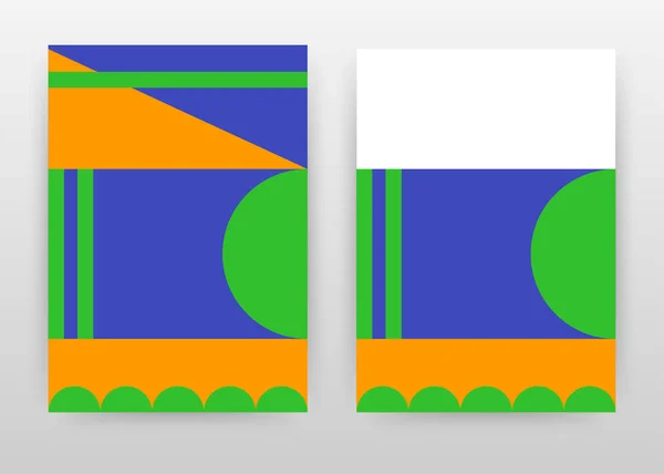 Colorido diseño verde, azul, naranja para el informe anual, folleto , — Vector de stock