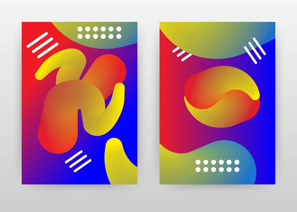 幾何学的抽象的な赤、黄色、紫、青、緑色のシャップ — ストックベクタ