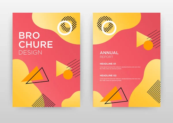 Conception géométrique jaune et rouge pour rapport annuel, brochure, dépliant , — Image vectorielle