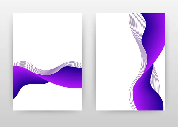 Ondes violettes et lignes ondulées design pour rapport annuel, brochure , — Image vectorielle