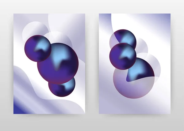Diseño de formas geométricas azules redondas 3D para informe anual, brochur — Vector de stock