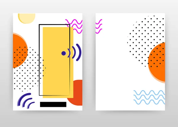 Yıllık rapor için renkli sarı, turuncu, mavi tasarım, broşür — Stok Vektör