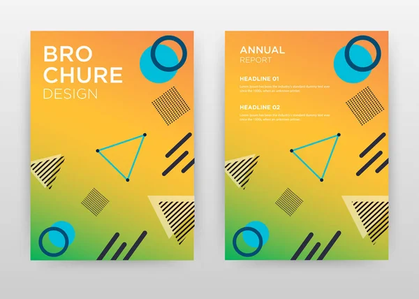 Conception d'éléments géométriques colorés pour le rapport annuel, brochure , — Image vectorielle