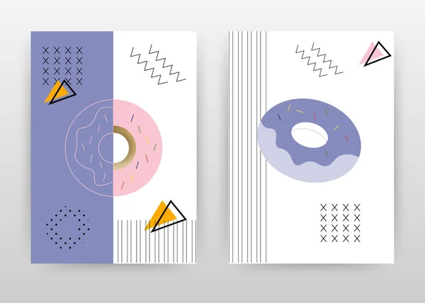 Donuts em design rosa e azul para relatório anual, brochura, flye — Vetor de Stock