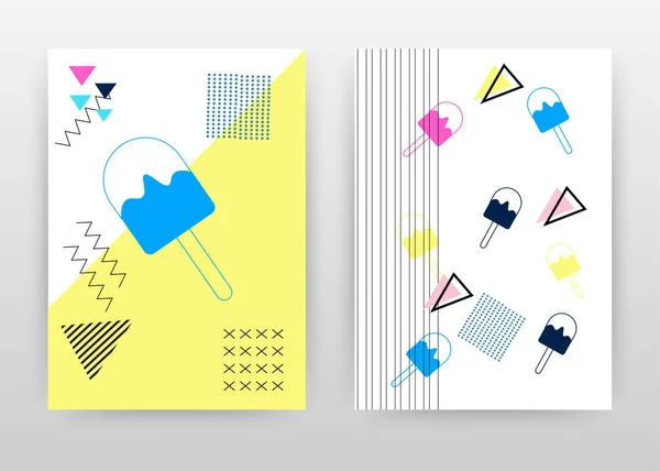 Yıllık rapor için minimalist renkli dondurma tasarımı, brochur — Stok Vektör