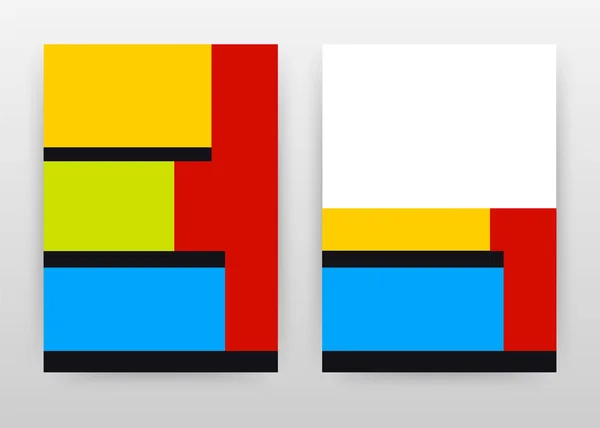 カラフルな黄色、赤、青、緑、黒のデザイン — ストックベクタ