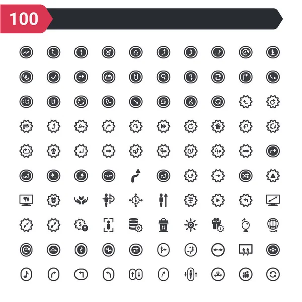 100 Simgeleri Gibi Sürekli Hareket Içeriği Asansör Sağ Eğri Asansör — Stok Vektör