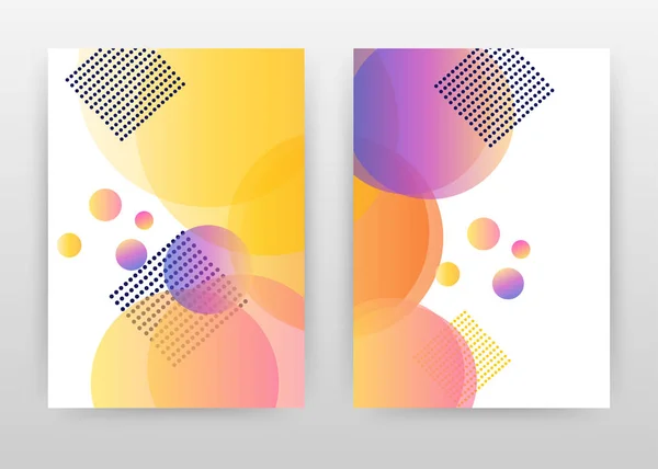 Rondas de color amarillo anaranjado sobre diseño blanco para informe anual, folleto — Vector de stock