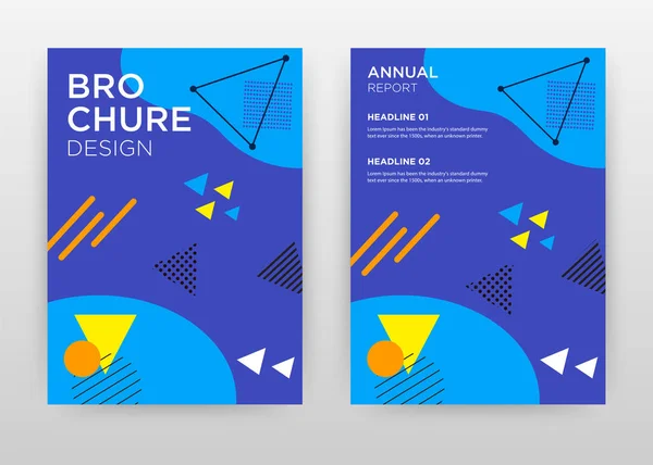 Conception d'éléments jaunes et bleus pour rapport annuel, brochure, dépliant , — Image vectorielle