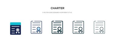charter icon in different style vector illustration. two colored clipart