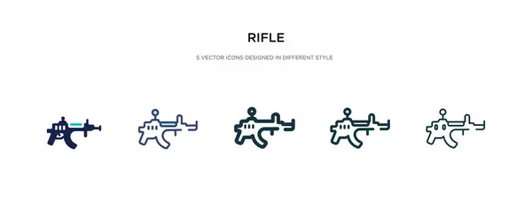 Ícone de rifle em ilustração vetorial de estilo diferente. dois coloridos a —  Vetores de Stock