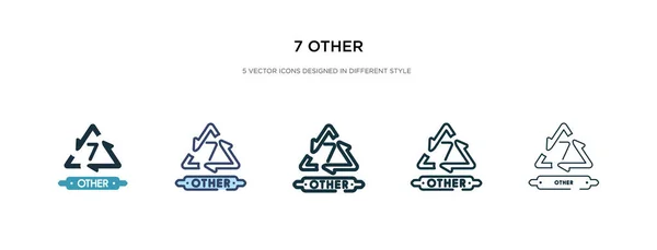 7 outro ícone em ilustração vetorial de estilo diferente. dois coloridos —  Vetores de Stock