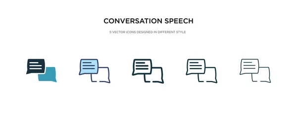 Conversación voz burbujas icono en diferentes estilo vector illus — Vector de stock
