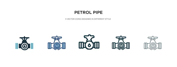 Icône de tuyau d'essence dans l'illustration vectorielle de style différent. deux col — Image vectorielle