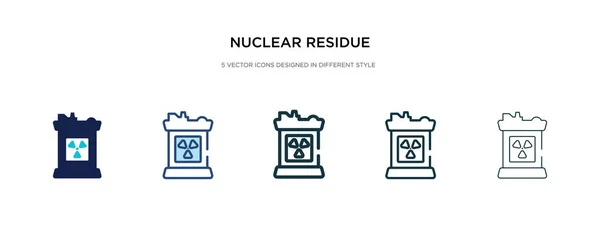 Icono de residuo nuclear en la ilustración de vectores de estilo diferente. Dos. — Vector de stock