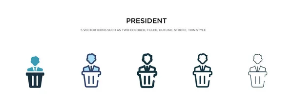 Πρόεδρος εικονίδιο σε διαφορετικό στυλ διανυσματική απεικόνιση. χρώμα δύο — Διανυσματικό Αρχείο