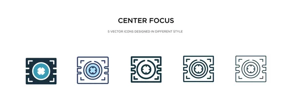 Centro icono de enfoque en la ilustración de vectores de estilo diferente. dos co — Vector de stock