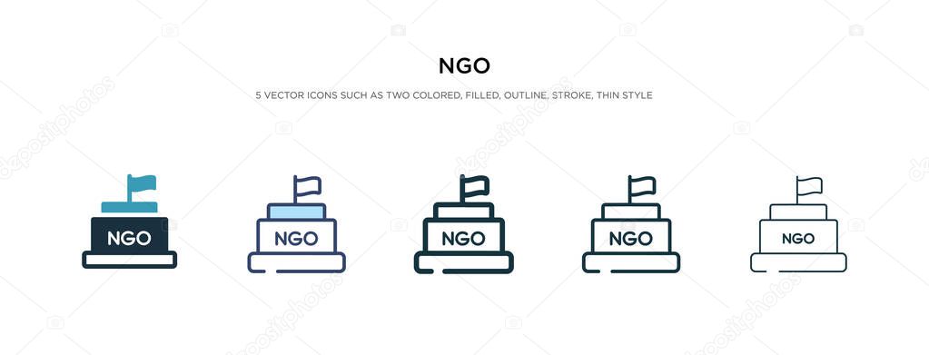 ngo icon in different style vector illustration. two colored and