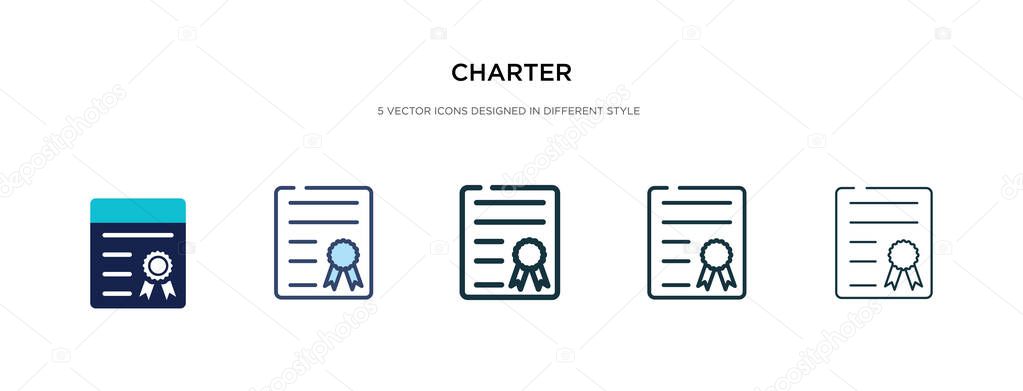 charter icon in different style vector illustration. two colored