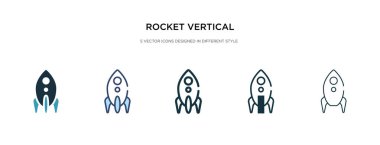 roket dikey konum simgesi farklı biçim vektör illüstrasyonunda