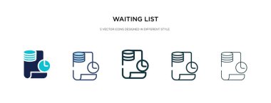 waiting list icon in different style vector illustration. two co